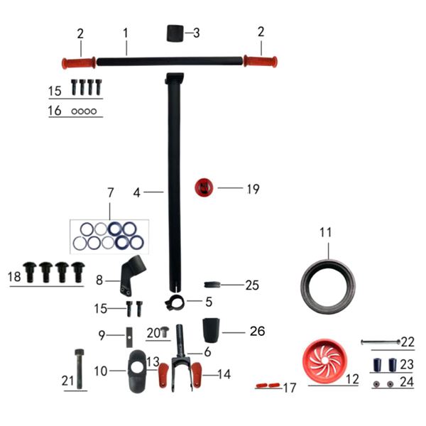 Gotrax H600 Electric Scooter Front Fork Reflector