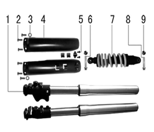 M2R 50R Fork Legs 550mm