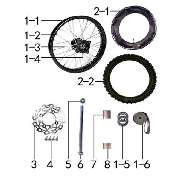 M2R KX110F Pit Bike 14" Front Rim Tape