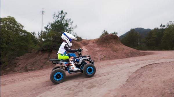 Funbikes Ranger 1000w Premium Nardo Grey Blue Kids Mini Electric Quad Bike