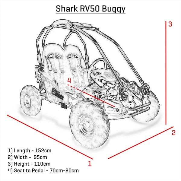 FunBikes Shark RV50 156cc Red Mini Off Road Buggy 