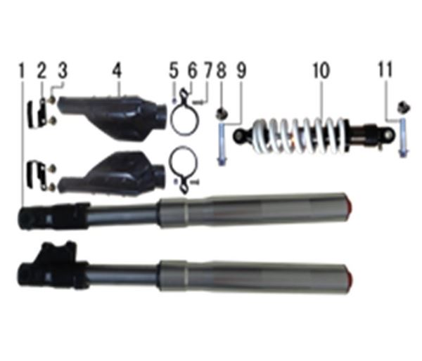 M2R 90R Fork Legs 550mm