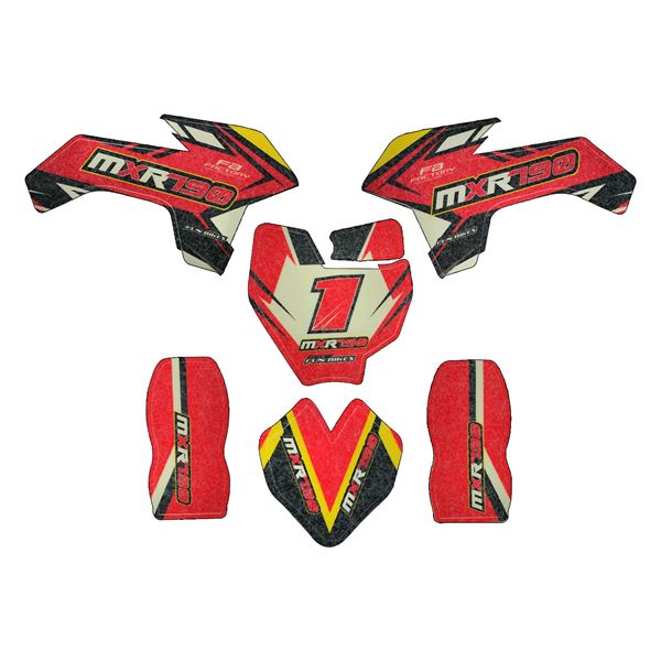 FunBikes MXR 790w Electric Dirt Bike Sticker Set Red
