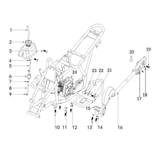 FunBikes Excite 50cc Mini Quad Fuel Tank