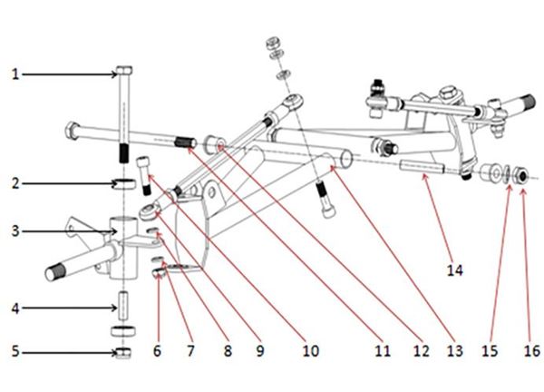 Funbikes T-Max Quad Bike A Arm Lock Nut
