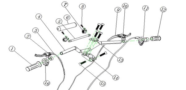 Chaos 1600 Watt Powerboard Scooter Rear Brake Lever
