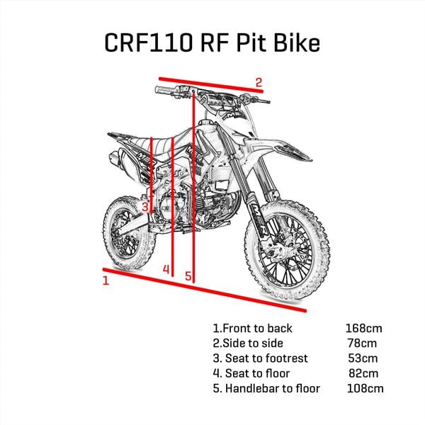 M2R Racing RF125 S2 125cc 14/12 82cm Red Pit Bike