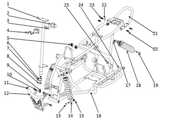 Funbikes T-Max Quad Bike Steering Column