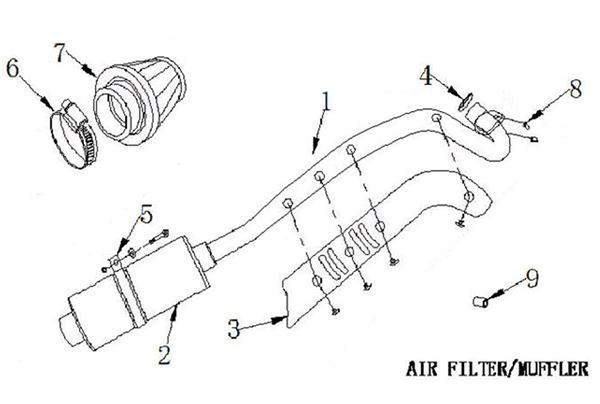 M2R KXF125 Pit Bike Front Exhaust Pipe