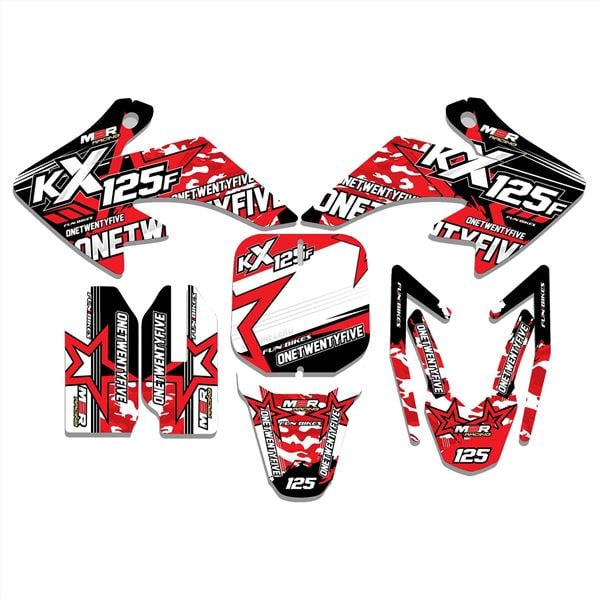 M2R KXF125 Pit Bike Red Sticker Kit 2020 Onwards