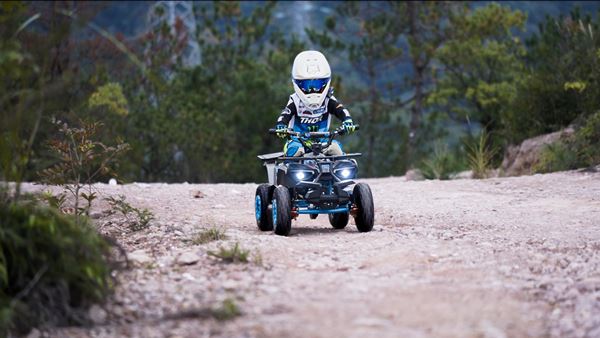 Funbikes Ranger 1000w Premium Nardo Grey Blue Kids Mini Electric Quad Bike