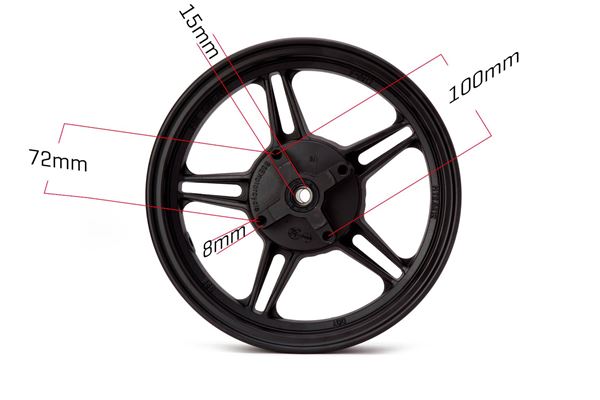 Pit Bike Supermoto 12" Black Mag Wheels KSR Style