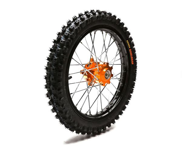 Pit Bike Orange CNC Wheels Kenda Tyres SDG Hub 14" 12"