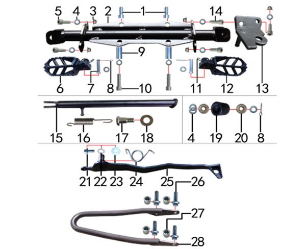 M2R RF125 S2 Pit Bike Rear Tail Bar