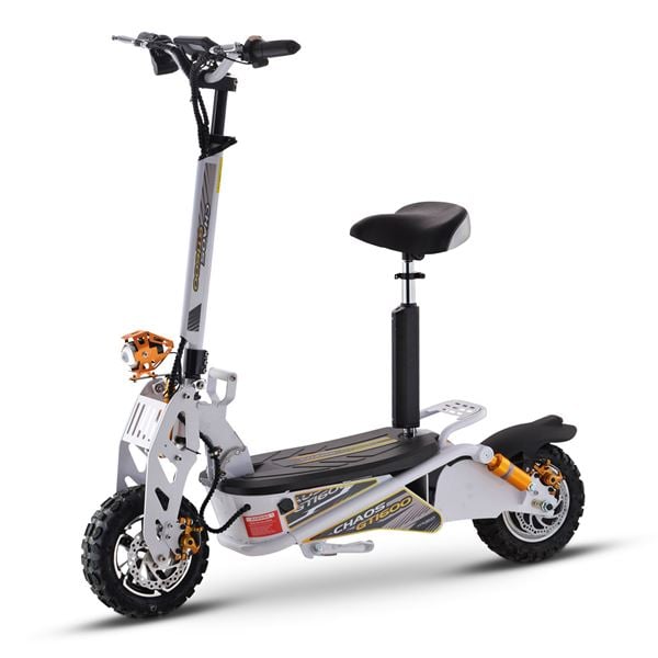 Chaos GT1600 Sport 48v Lithium Hub Drive Off Road White Adult Electric Scooter