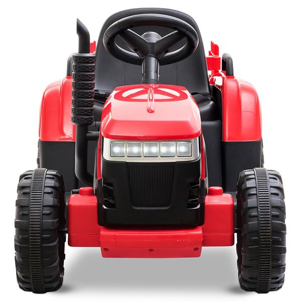 Tobbi 12v Ride On Red Tractor And Trailer