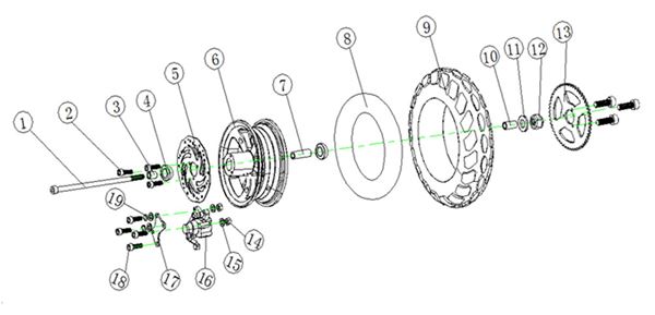 Chaos 1600 Watt Powerboard Scooter Rear Axle Left Spacer