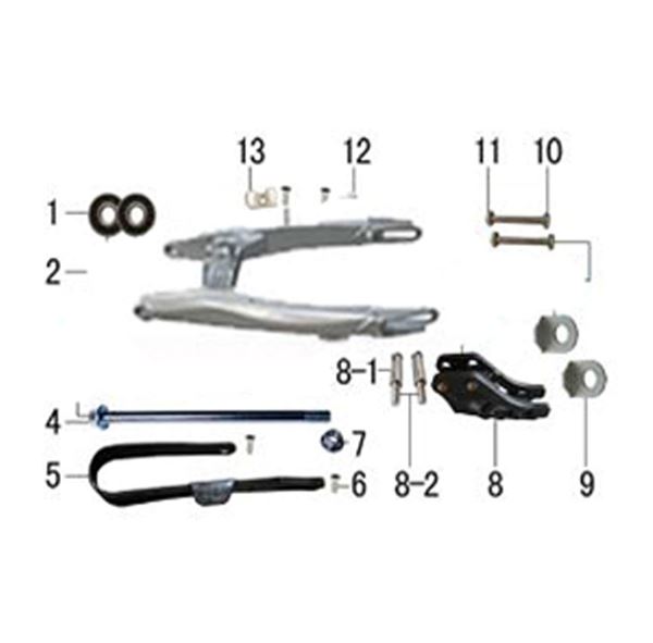 M2R RF125 S2 Pit Bike Rear 14" Swingarm.