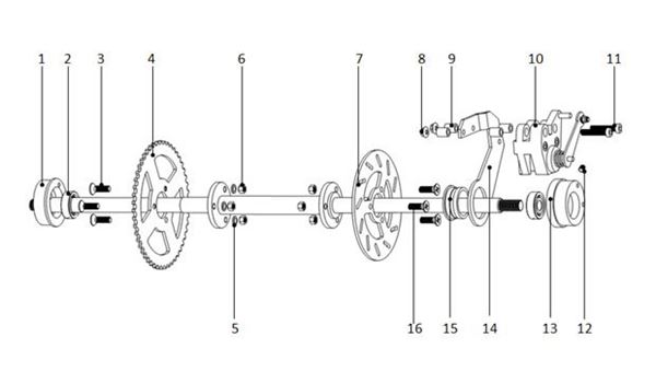 Funbikes 96 Electric Mini Quad RHS Essentric Chain Adjuster
