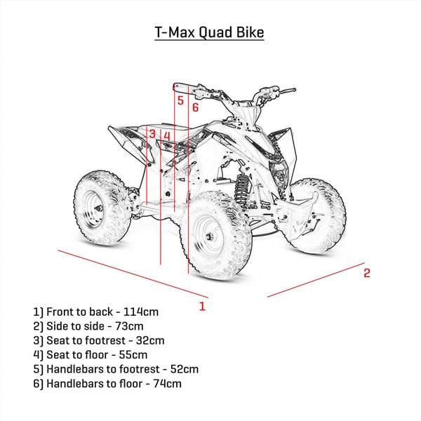 FunBikes T-Max Roughrider 90cc Blue Kids Quad Bike