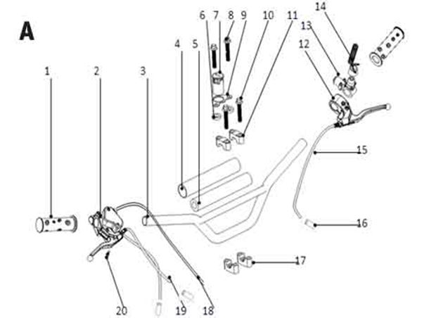 Funbikes 96 Big Wheel Petrol Mini Quad Handlebars