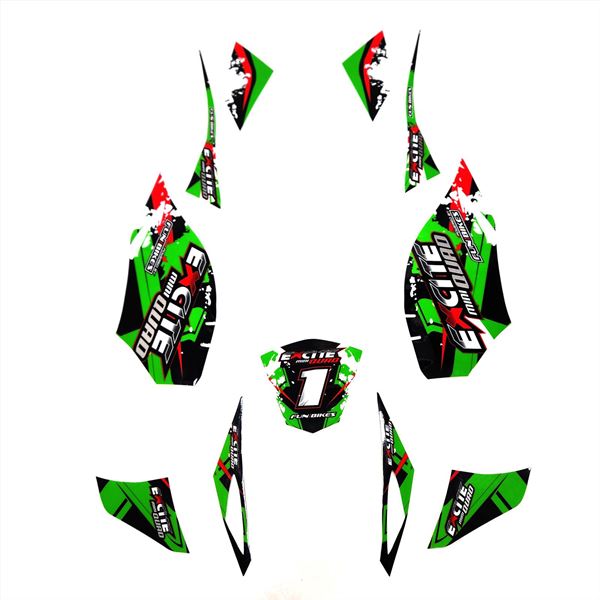 FunBikes Excite 50cc Mini Quad Sticker Set Green