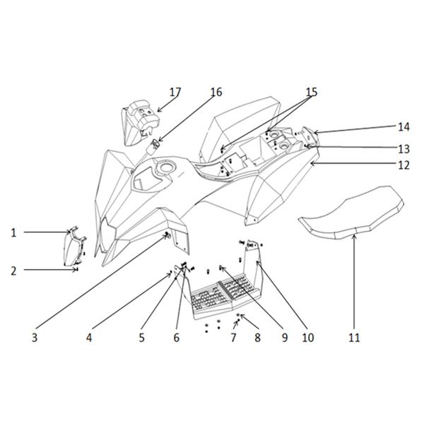 T-max Roughrider 70cc Quad Bike Black Seat