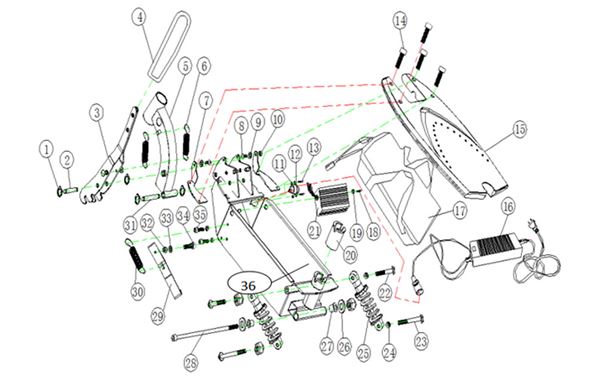 Chaos 1600 Watt Powerboard Scooter Rear Shock Top Bolt