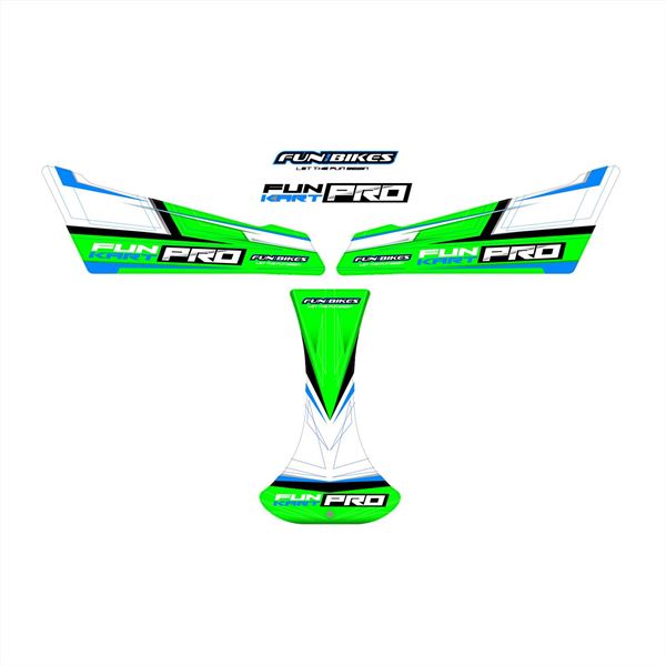 FunBikes FunKart Pro 1000w Electric Go Kart Green Sticker Kit