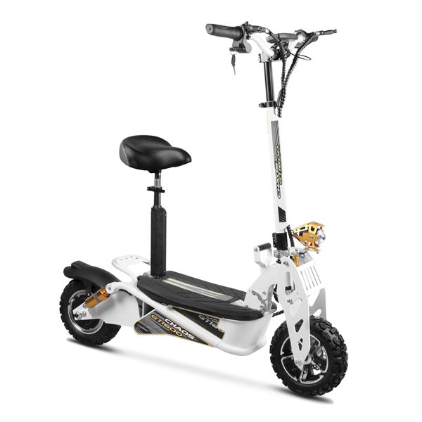 Chaos GT1600 Sport 48v 15.6ah Li Hub Drive White Off Road Electric Scooter