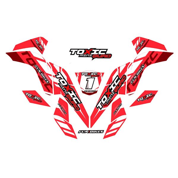 Funbikes Toxic V2 Mini Quad Red Sticker Kit