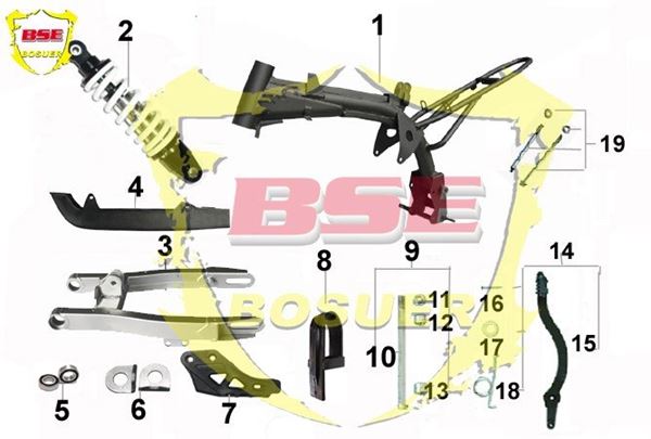 M2R KX110F Pit Bike Swingarm Axle Kit