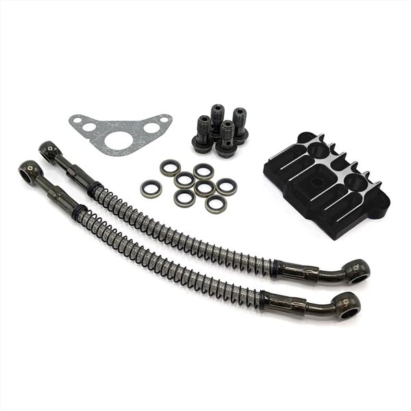 Pit Bike Oil Cooler Adapter Kit Black