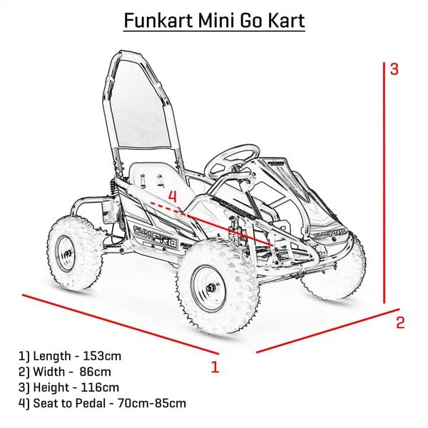 FunBikes Funkart Pro 98cc Blue Kids Petrol Go Kart