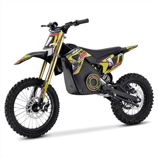 FunBikes MXR 1500w 48v Lithium Electric 14/12 Yellow Kids Dirt Bike