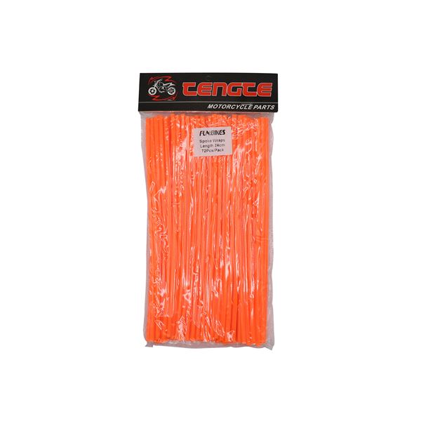 Pit Bike Spoke Wraps 72pcs Set 24cm Orange