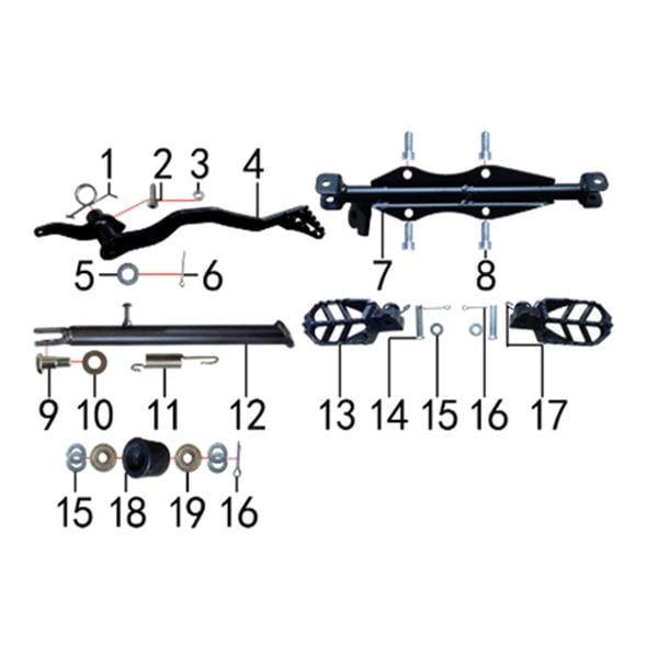 M2R KXF125 Pit Bike Foot Peg Fitment Bar