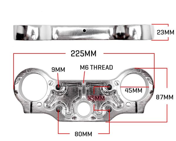 M2R 90R Fork Upper Triple Clamp