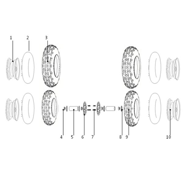 Funbikes Toxic Electric Mini Quad V2 Rear Tyre 4.10-6