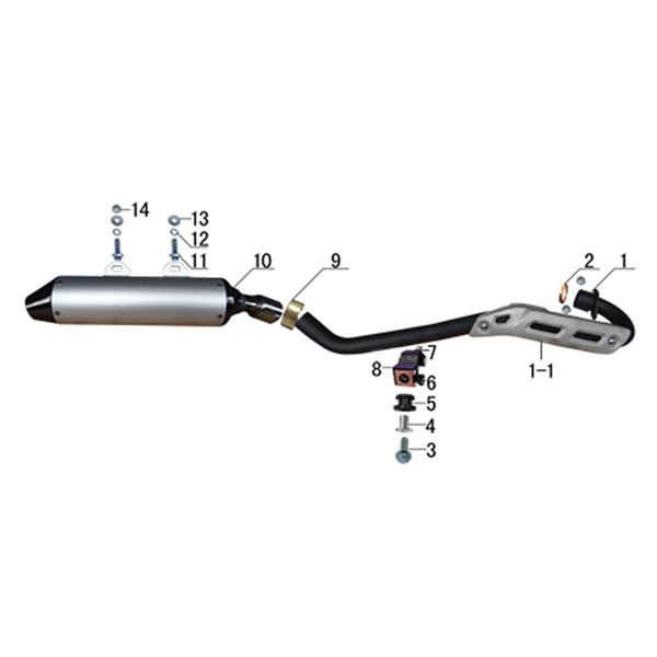 Ten10 250R Dirt Bike Exhaust Front Pipe