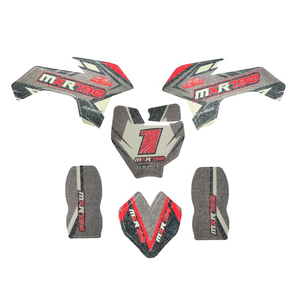 FunBikes MXR 790w Electric Dirt Bike Sticker Set Grey