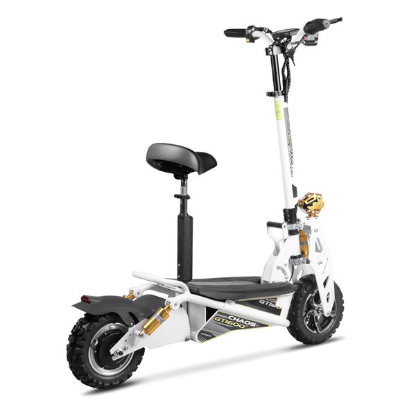 Chaos GT1600 Sport 48v 15.6ah Li Hub Drive White Off Road Electric Scooter