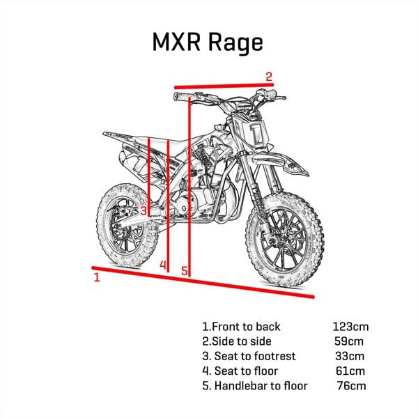 FunBikes MXR "50" Rage 61cm 2023 Premium Red Kids Dirt Bike