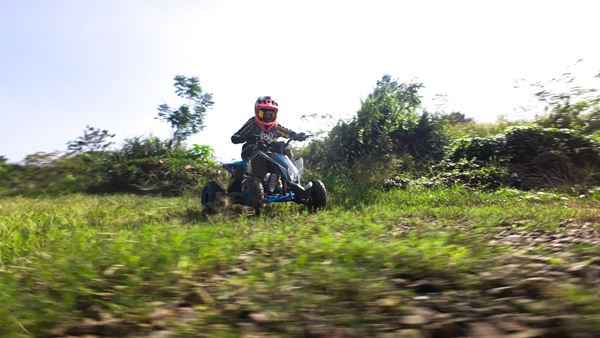 FunBikes T-Max Roughrider 2025 1100w 36v Nardo Grey/Blue Kids Midi Electric Quad Bike 35km/h