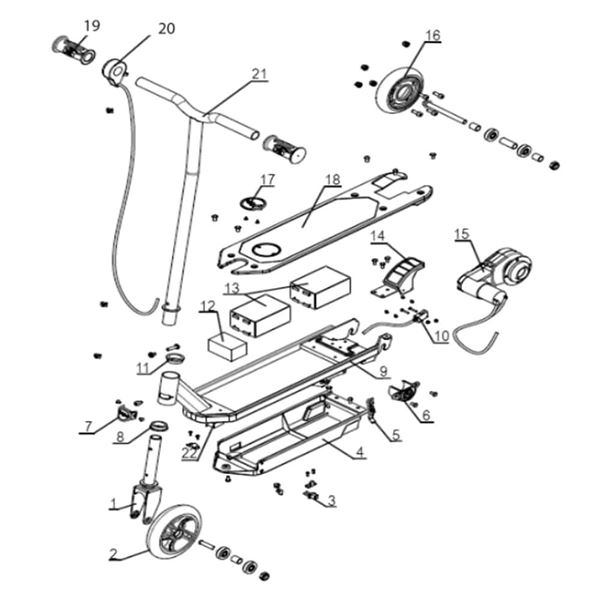 Chaos 12v 30w Electric Scooter Handlebars