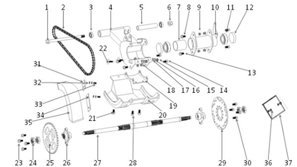 FunBikes T-Max 90cc Quad Bike Upper Chain Guard Bracket