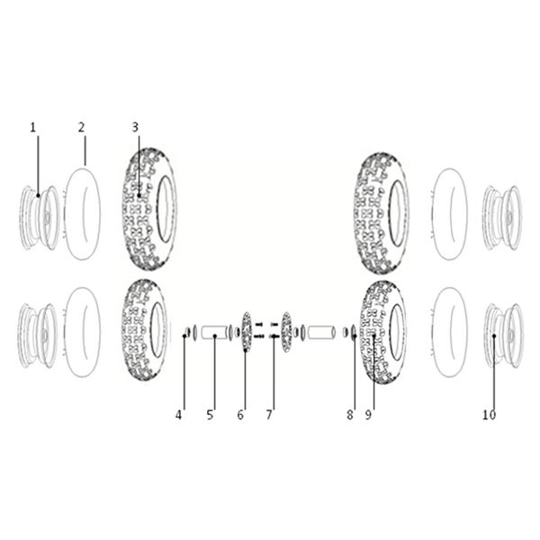 FunBikes Ranger 800w Mini Quad V2 Front Tyre 4.10-6