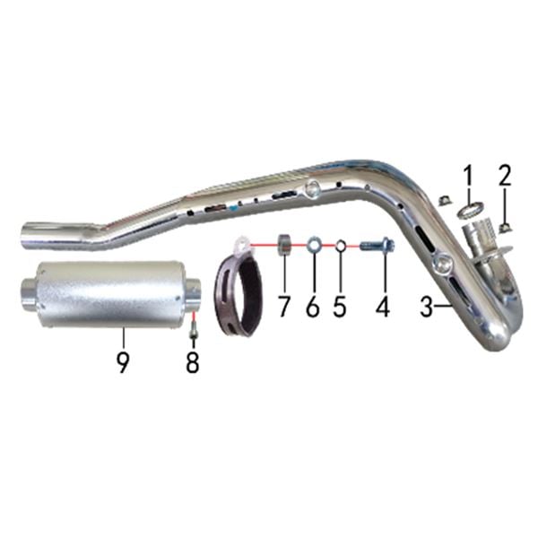 M2R KXF125 Exhaust To Cylinder Head Nut
