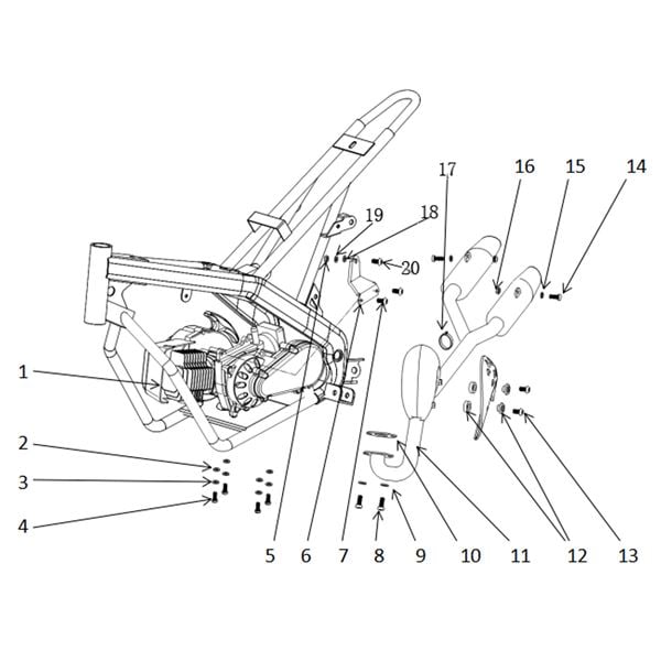 MXR RAGE 50cc Mini Dirt Bike Engine Frame Bracket Engine Bolt