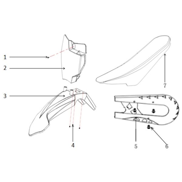 MXR RAGE 50cc Mini Dirt Bike Front Mudguard Bolt